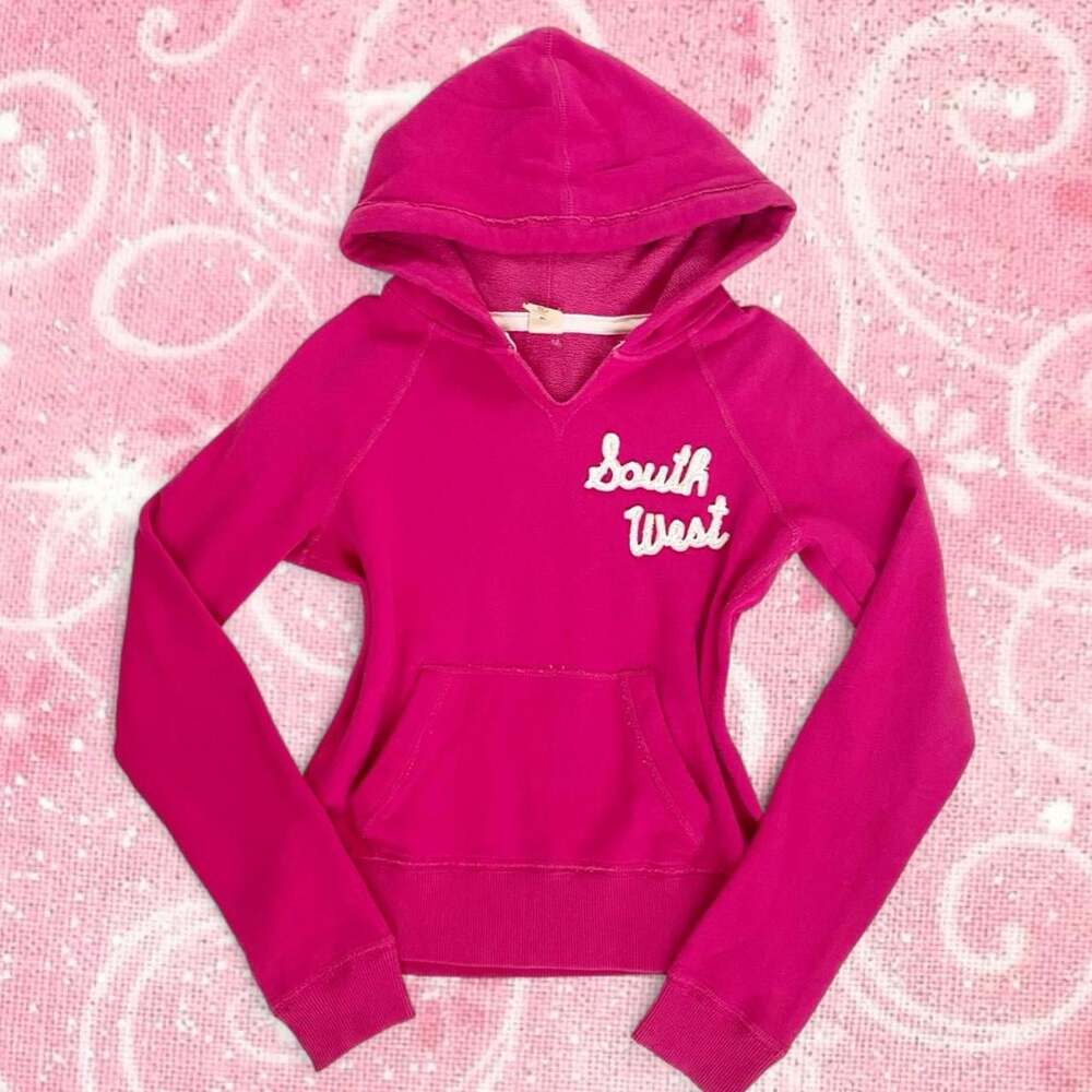 2000s hollister hot pink pullover hoodie
